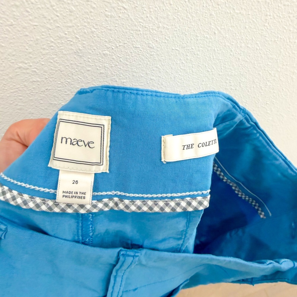 Anthropologie Maeve The Colette Blue Preppy Old Money Boho Retro Shorts 26 - Picture 4 of 4